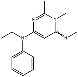 N-乙基-1,6-二氢-1,2-二甲基-6-(甲基亚氨基)-N-苯基-4-嘧啶胺 结构式