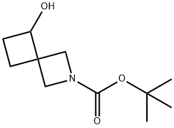 2-アザスピロ[3.3]ヘプタン-2-カルボン酸, 5-ヒドロキシ-, 1,1-ジメチルエチルエステル 化学構造式