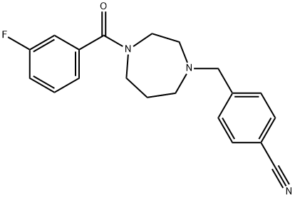 Benzonitrile, 4-[[4-(3-fluorobenzoyl)hexahydro-1H-1,4-diazepin-1-yl]methyl]-,1330845-59-4,结构式