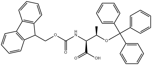 Fmoc-O-三苯甲基-L-苏氨酸,133180-01-5,结构式