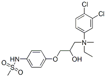 1-(4-methanesulfonamidophenoxy)-3-(N-methyl-3,4-dichlorophenylethylamino)-2-propanol, 133229-23-9, 结构式