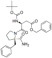 2-Benzyl-1-[(2S)-2-(tert-butyloxycarbonylamino)-4-(benzyloxy)-4-oxobutyryl]-L-prolinamide Structure