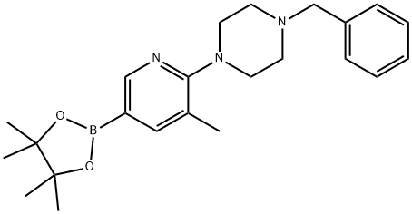 1-benzyl-4-(3-Methyl-5-(4,4,5,5-tetraMethyl-1,3,2-dioxaborolan-2-yl)pyridin-2-yl)piperazine Structure