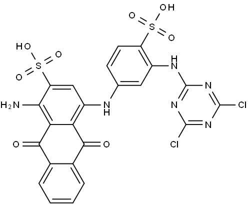 1-アミノ-4-[[3-[(4,6-ジクロロ-1,3,5-トリアジン-2-イル)アミノ]-4-スルホフェニル]アミノ]-9,10-ジヒドロ-9,10-ジオキソ-2-アントラセンスルホン酸