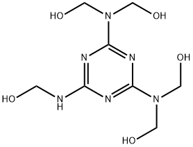 2-(ヒドロキシメチルアミノ)-4,6-ビス[ビス(ヒドロキシメチル)アミノ]-1,3,5-トリアジン 化学構造式