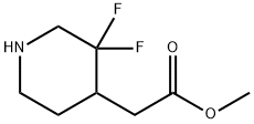 4-Piperidineacetic acid, 3,3-difluoro-, methyl ester Struktur