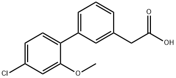 3-(4-Chloro-2-methoxyphenyl)phenylacetic acid 结构式