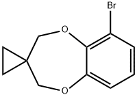 6-ブロモ-2,4-ジヒドロスピロ[ベンゾ[B][1,4]ジオキセピン-3,1'-シクロプロパン] 化学構造式