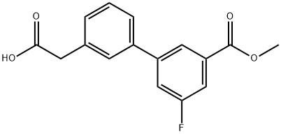 3-[3-Fluoro-5-(methoxycarbonyl)phenyl]phenylacetic acid, 1334500-13-8, 结构式