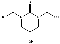 3,4,5,6-テトラヒドロ-5-ヒドロキシ-1,3-ビス(ヒドロキシメチル)-2(1H)-ピリミジノン 化学構造式