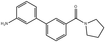 3-アミノ-3'-(ピロリジノカルボニル)ビフェニル 化学構造式