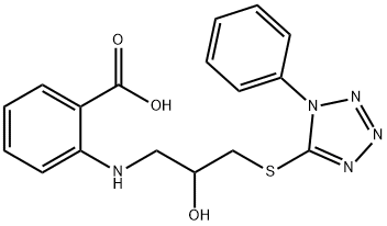 133506-53-3 2-[[2-hydroxy-3-(1-phenyltetrazol-5-yl)sulfanyl-propyl]amino]benzoic a cid