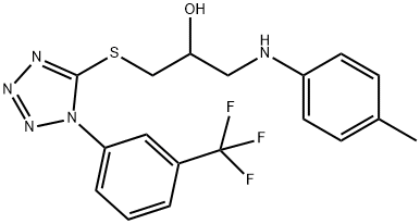 1-[(4-methylphenyl)amino]-3-[1-[3-(trifluoromethyl)phenyl]tetrazol-5-y l]sulfanyl-propan-2-ol Structure