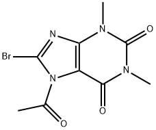 1H-Purine-2,6-dione,  7-acetyl-8-bromo-3,7-dihydro-1,3-dimethyl- 结构式