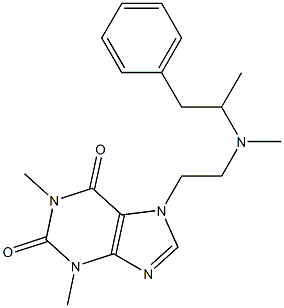 7-(2-(1-methyl-2-phenyl-ethylamino)propyl)theophylline 结构式
