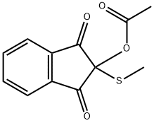 2-(Acetyloxy)-2-(methylthio)-1H-indene-1,3(2H)-dione Structure