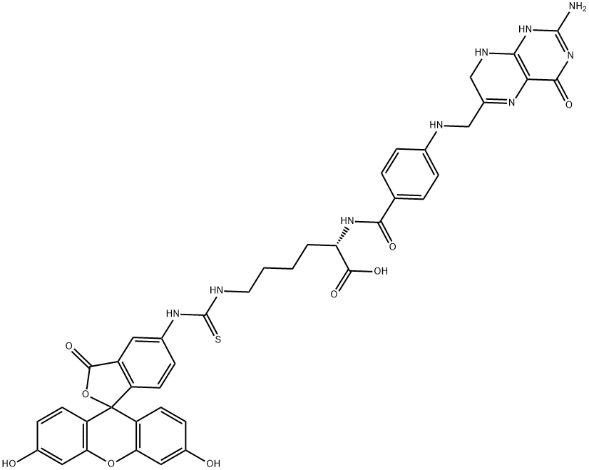 N(alpha)-pteroyl-N(epsilon)-(4'-fluoresceinthiocarbamoyl)lysine 化学構造式