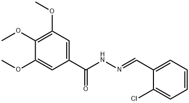 N-[(2-chlorophenyl)methylideneamino]-3,4,5-trimethoxy-benzamide Struktur