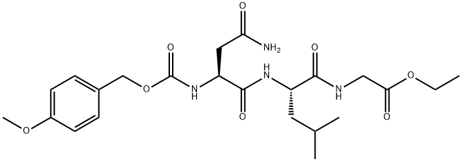 4-methoxybenzyloxycarbonyl-asparaginyl-leucyl-glycine ethyl ester 化学構造式