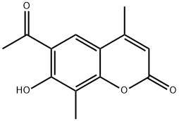 6-アセチル-7-ヒドロキシ-4,8-ジメチル-2H-クロメン-2-オン 化学構造式