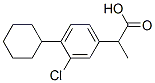 2-(3-chloro-4-cyclohexyl-phenyl)propanoic acid Struktur