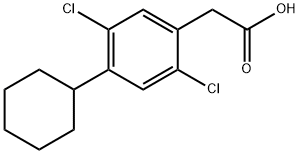 2,5-Dichloro-4-cyclohexylphenylacetic acid Struktur