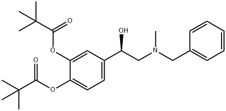 4-(2-(Benzyl(Methyl)aMino)-1-hydroxyethyl)-1,2-phenylene bis(2,2-diMethylpropanoate) Structure