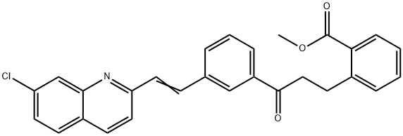 Methyl [E]-2-[3-[3-[2-(7-Chloro-2-quinolinyl)ethenyl]phenyl]-3-oxopropyl]benzoate 化学構造式