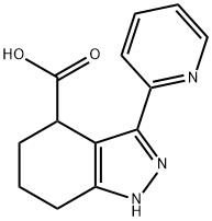 4,5,6,7-四氢-3-(2-吡啶基)-1H-吲唑-4-甲酸 结构式