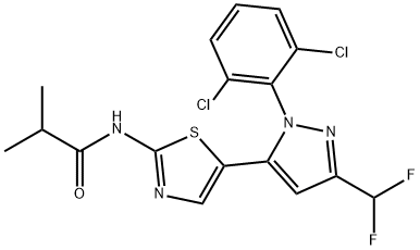 N-(5-(1-(2,6-dichlorophenyl)-3-(difluoroMethyl)-1H-pyrazol-5-yl)thiazol-2-yl)isobutyraMide 化学構造式