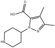 1-(piperidin-4-yl)-3,4-diMethyl-1H-pyrazol-5-carboxylic acid,1338247-40-7,结构式