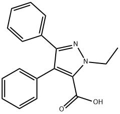1-ethyl-3,4-diphenyl-1H-pyrazol-5-carboxylic acid 化学構造式