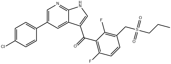 (5-(4-chlorophenyl)-1H-pyrrolo[2,3-b]pyridin-3-yl)(2,6-difluoro-3-(propylsulfonylMethyl)phenyl)Methanone Struktur
