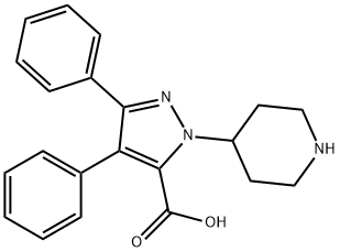 1-(piperidin-4-yl)-3,4-diphenyl-1H-pyrazol-5-carboxylic acid Struktur