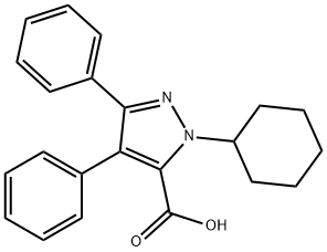 1-cyclohexyl-3,4-diphenyl-1H-pyrazol-5-carboxylic acid Struktur