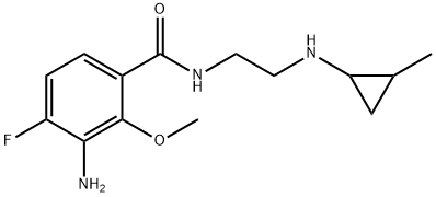 2-methoxy-4-fluoro-3-amino-N-((2-methylcyclopropylamino)ethyl)benzamide Structure