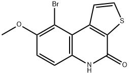 9-溴-8-甲氧基噻吩并[2,3-C]喹啉-4(5H)-酮, 1338543-57-9, 结构式