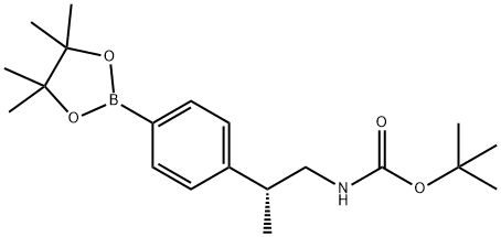 (R)-tert-butyl 2-(4-(4,4,5,5-tetramethyl-1,3,2-dioxaborolan-2-yl)phenyl)propylcarbamate Structure