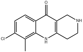 7-クロロ-6-メチル-1,3,4,5-テトラヒドロベンゾ-[B]-1,6-ナフチリジン-10(2H)-オン 化学構造式
