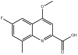 6-Fluoro-4-methoxy-8-methylquinoline-2-carboxylicacid Struktur