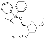 D-ERYTHRO-PENTOFURANOSIDE, METHYL 3-AZIDO-2,3-DIDEOXY-5-O-[(1,1-DIMETHYLETHYL)DIPHENYLSILYL]- 化学構造式