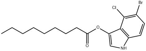 壬酸 5-溴-4-氯-1H-吲哚-3-酯, 133950-77-3, 结构式