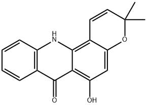 7H-Pyrano(2,3-c)acridin-7-one, 3,12-dihydro-6-hydroxy-3,3-dimethyl- 结构式