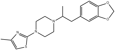 1-[α-メチル-3,4-(メチレンビスオキシ)フェネチル]-4-(4-メチルチアゾール-2-イル)ピペラジン 化学構造式