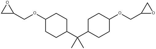 2,2'-[(1-メチルエチリデン)ビス(4,1-シクロヘキサンジイルオキシメチレン)]ビスオキシラン 化学構造式