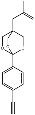 2,6,7-Trioxabicyclo(2.2.2)octane, 1-(4-ethynylphenyl)-4-(2-methyl-2-pr openyl)- 化学構造式