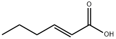 trans-2-ヘキセン酸 化学構造式