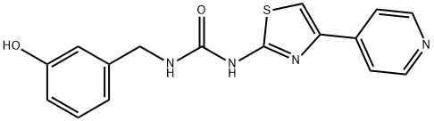 1-(3-羟基苄基)-3-(4-(吡啶-4-基)噻唑-2-基)脲,1342278-01-6,结构式