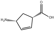 (1S,4R)-4-Amino-2-cyclopenten-1-carboxylic Acid Hydrochloride 化学構造式