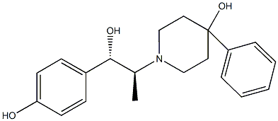 (1S,2S)-1-(4-HYDROXYPHENYL)-2-(4-HYDROXY-4-PHENYLPIPERIDINO)-1-PROPANOL 化学構造式